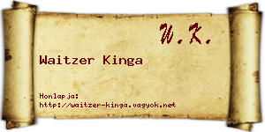 Waitzer Kinga névjegykártya